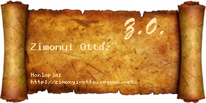 Zimonyi Ottó névjegykártya